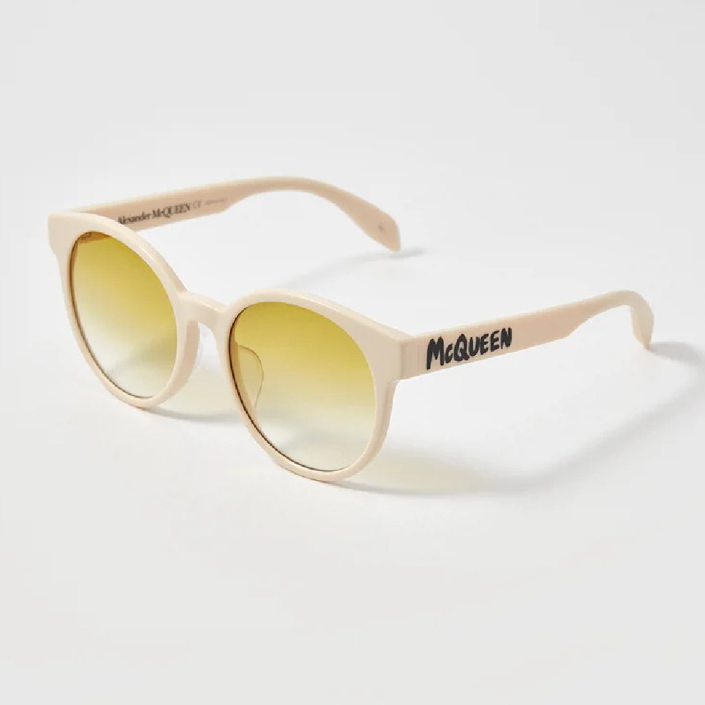 цена Солнцезащитные очки Alexander McQueen Round, желтый