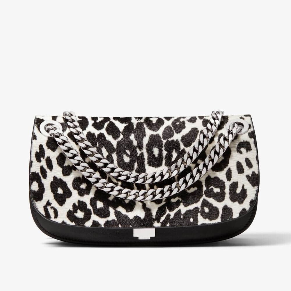 

Сумка Michael Kors Christie Leopard Print Calf Hair and Leather, черный/белый