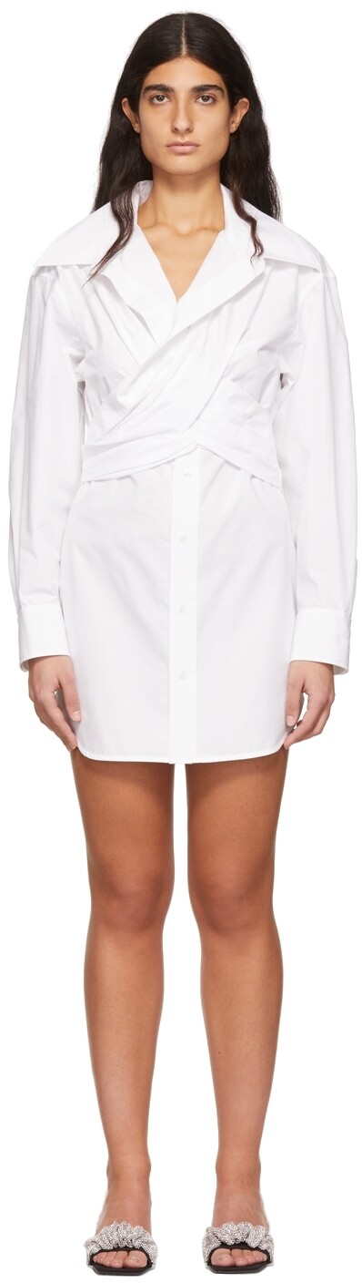

Белое хлопковое мини-платье alexanderwang.t