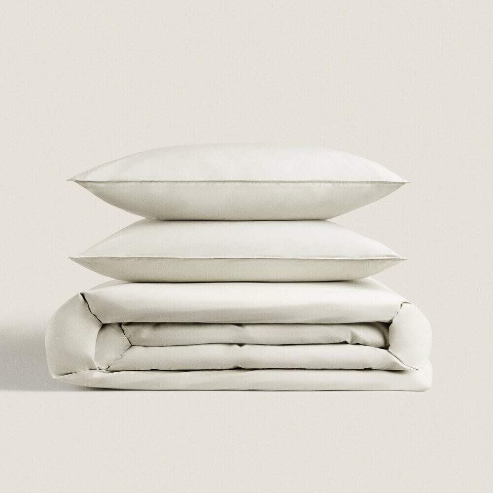 

Пододеяльник Zara Home Double Topstitched, кремовый