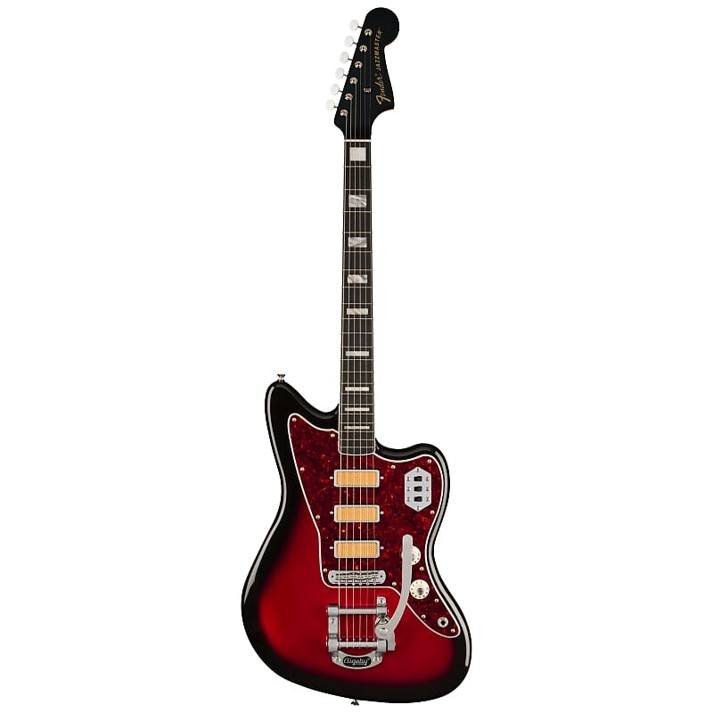 

Fender Gold Foil Jazzmaster, Candy Apple Burst, накладка на гриф из черного дерева, с сумкой Deluxe Gig Bag