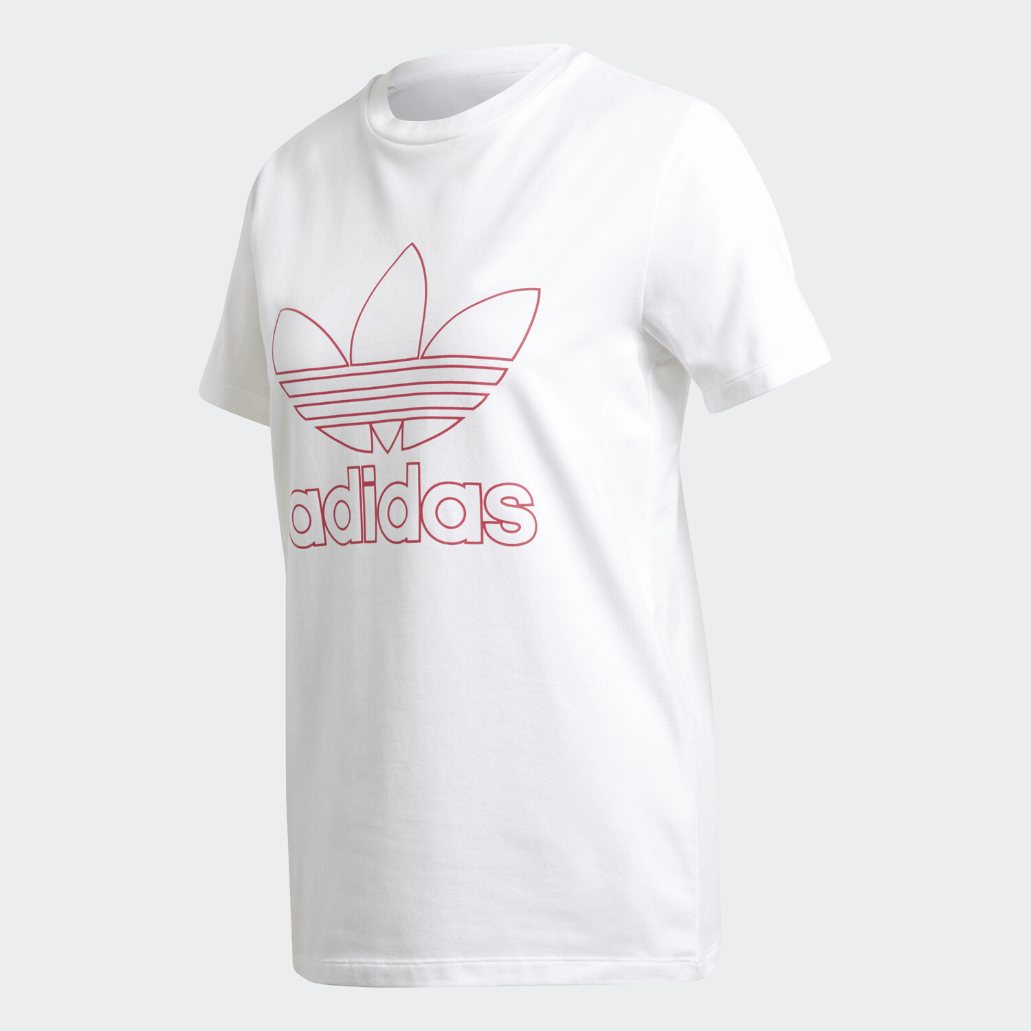 

Футболка Adidas Originals Outline Trefoil, белый/розовый
