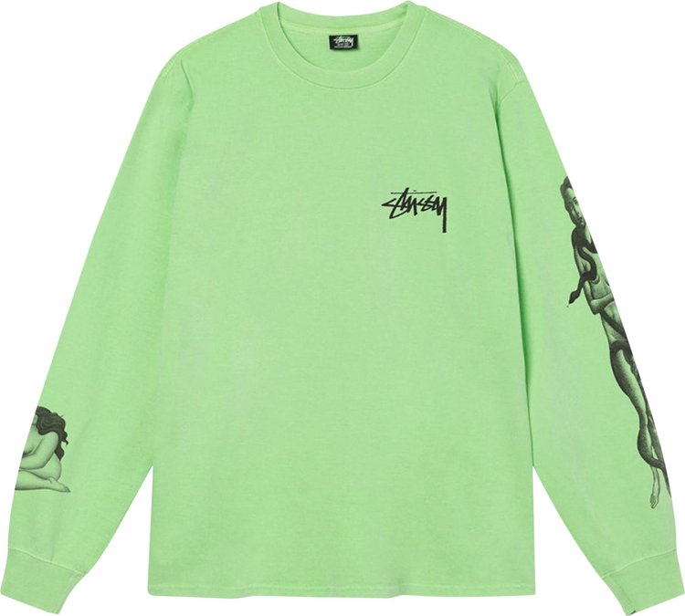 

Лонгслив Stussy Venus Pigment Dyed Long-Sleeve Tee 'Green', зеленый