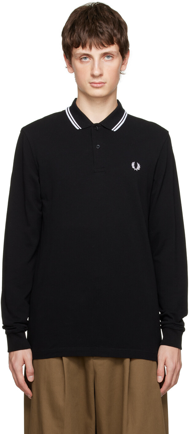 

Черная футболка-поло с вышивкой Fred Perry, Черный