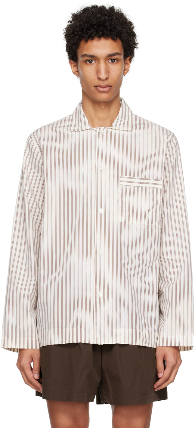 

Пижамная рубашка большого размера Off-White & Brown Tekla