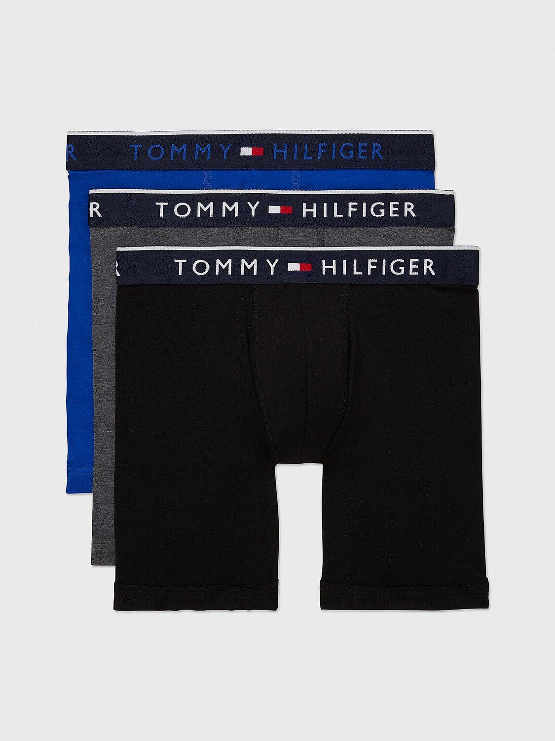 

Набор боксеров Tommy Hilfiger Essential Luxe Stretch, 3 предмета, чёрный/синий/серый