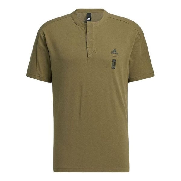 

Футболка Adidas Solid Color Sports Training Casual Short Sleeve Olive Green T-Shirt, Зеленый