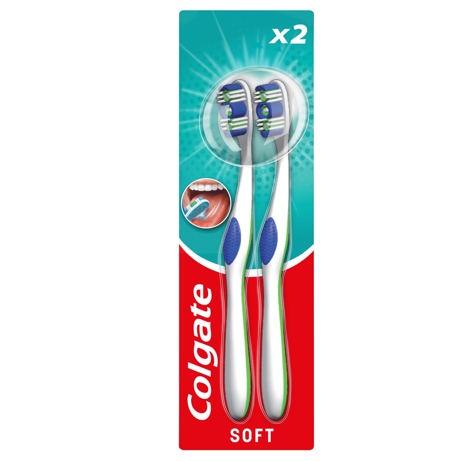 Colgate 360° зубная щетка мягкая, 2 шт/1 упаковка 360 щетка f3010860 черный 1 шт