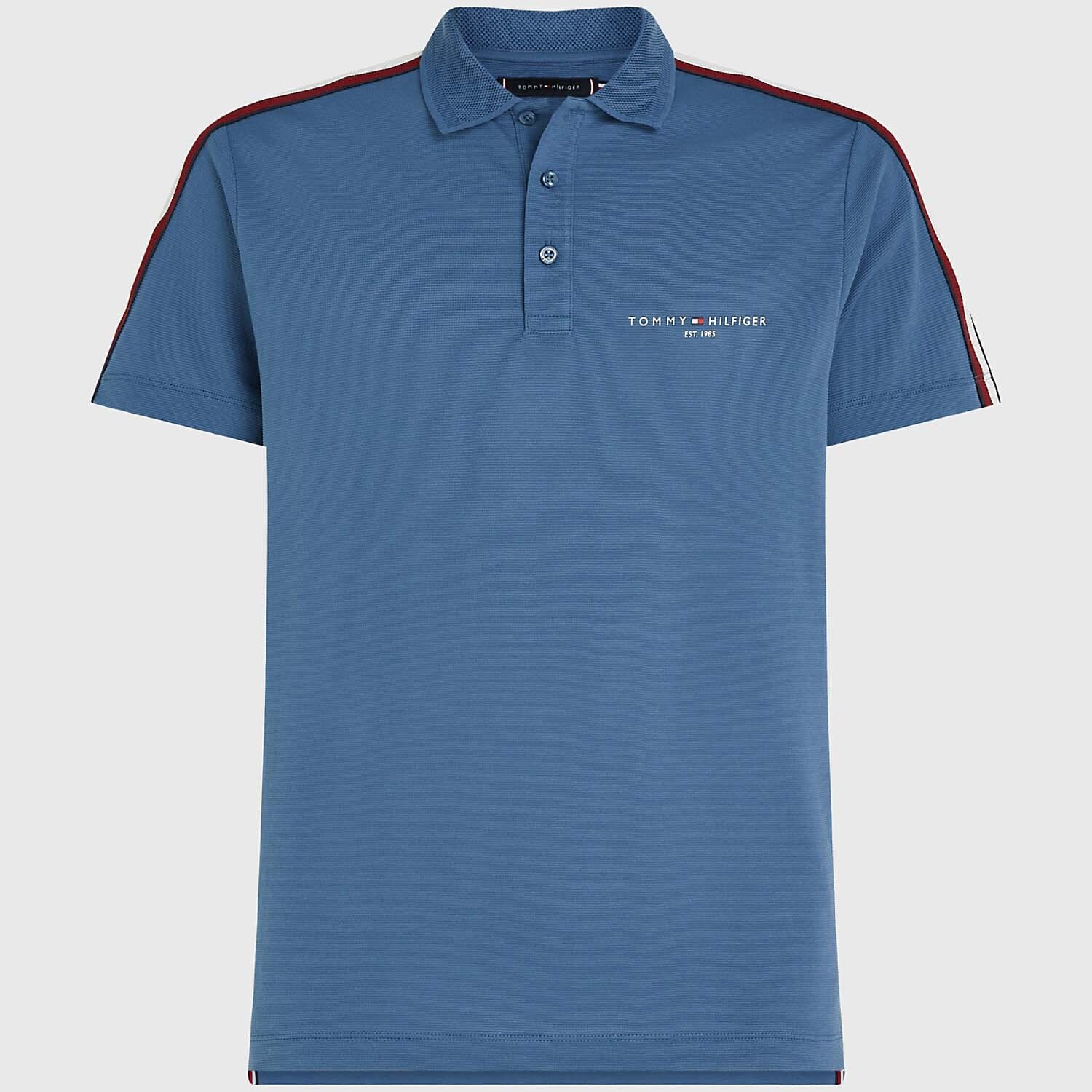 

Поло Tommy Hilfiger Stripe Shoulder, голубой