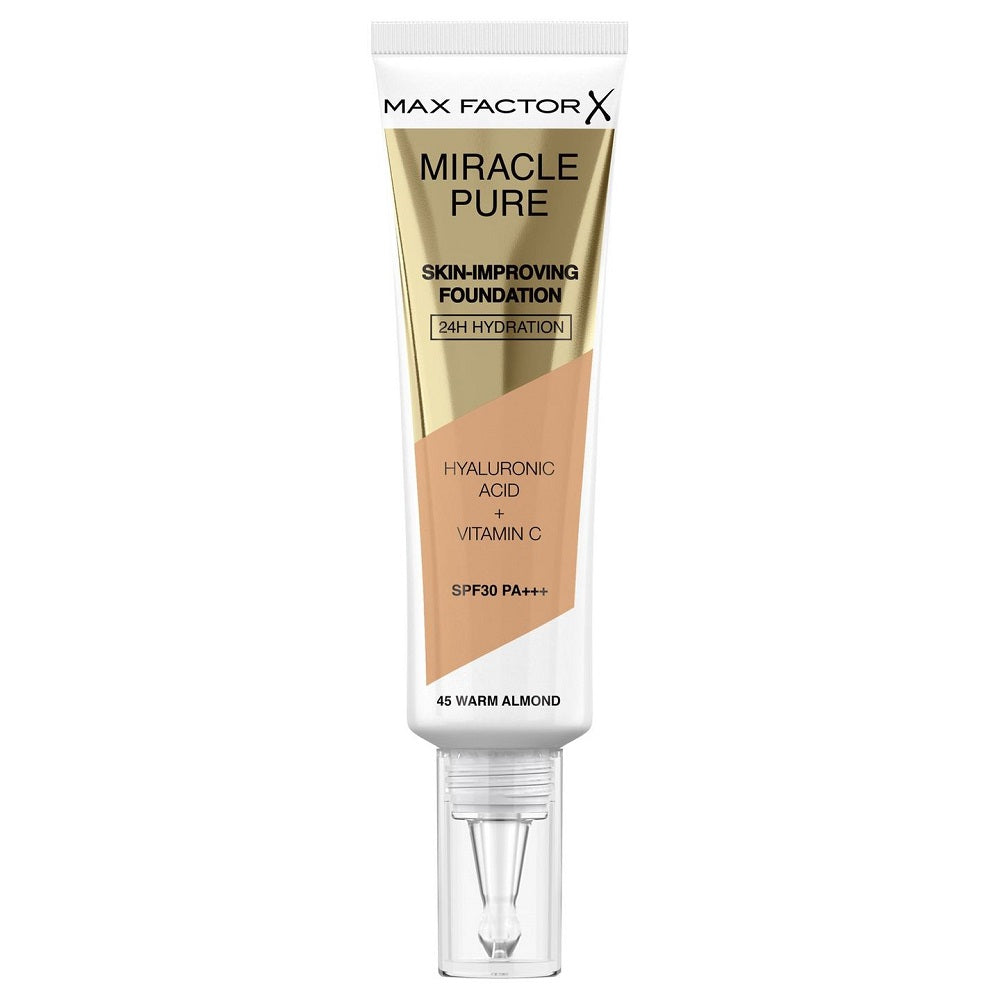 Max Factor Тональный крем Miracle Pure SPF30 PA+++, улучшающий состояние кожи 45 Warm Almond 30 мл