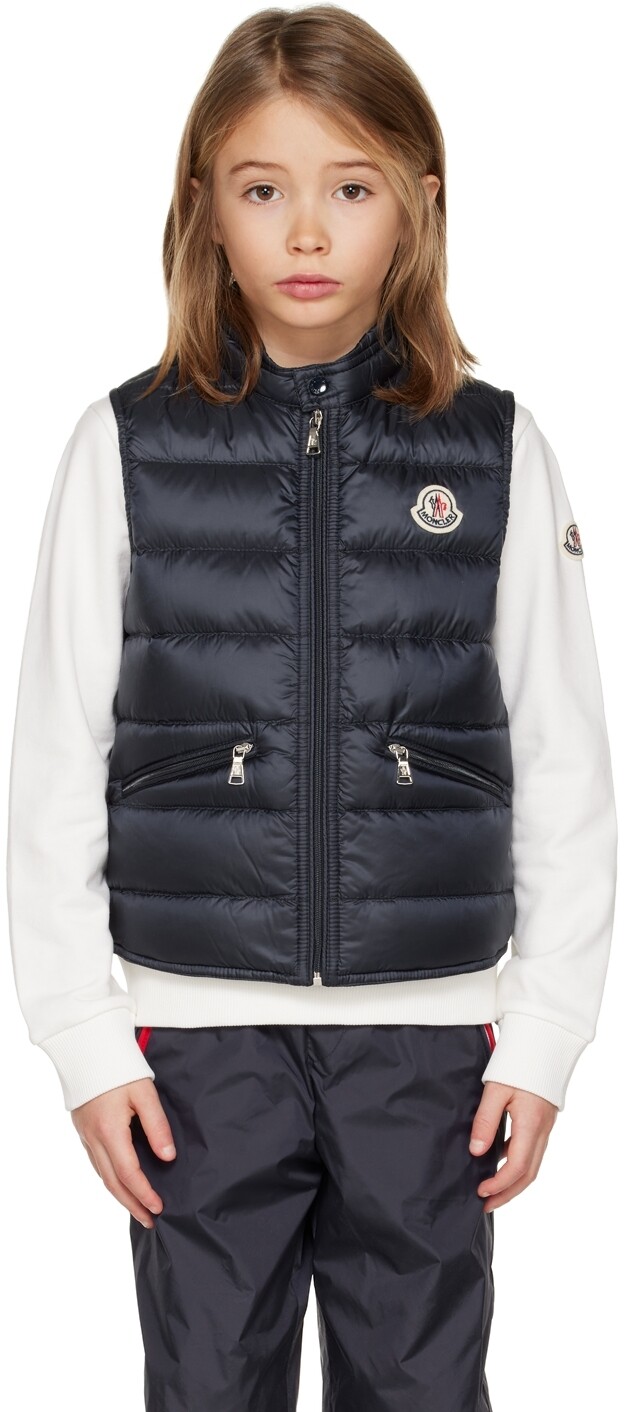 

Детский темно-синий пуховый жилет Gui Moncler Enfant