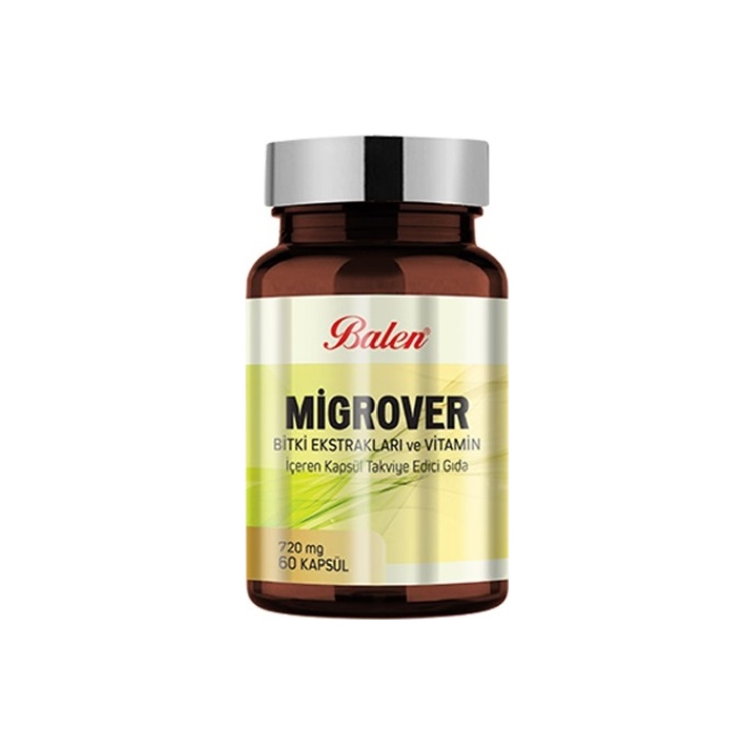 Капсулы Balen Migrover, содержащие растительные экстракты и витамины, 60 капсул, 720 мг, 3 штуки пищевая добавка balen migrover с растительными экстрактами и витаминами 720 мг 3 упаковки по 60 капсул