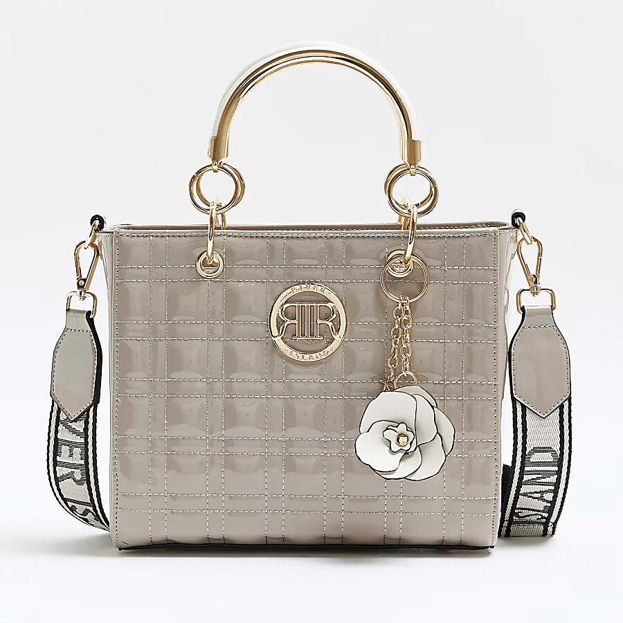 

Сумка River Island Quilted Bodice Tote, серый
