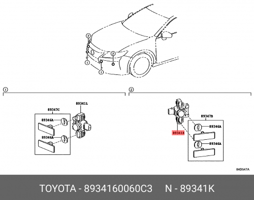 Датчик парковки 8934160060C3 TOYOTA LEXUS датчик парковки угловой sensor ultrasonic rear center 8934148040j0 toyota lexus