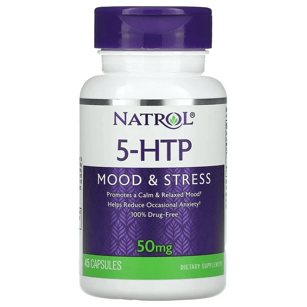 5-HTP, Настроение и стресс, 50 мг, 45 капсул, Natrol - фото