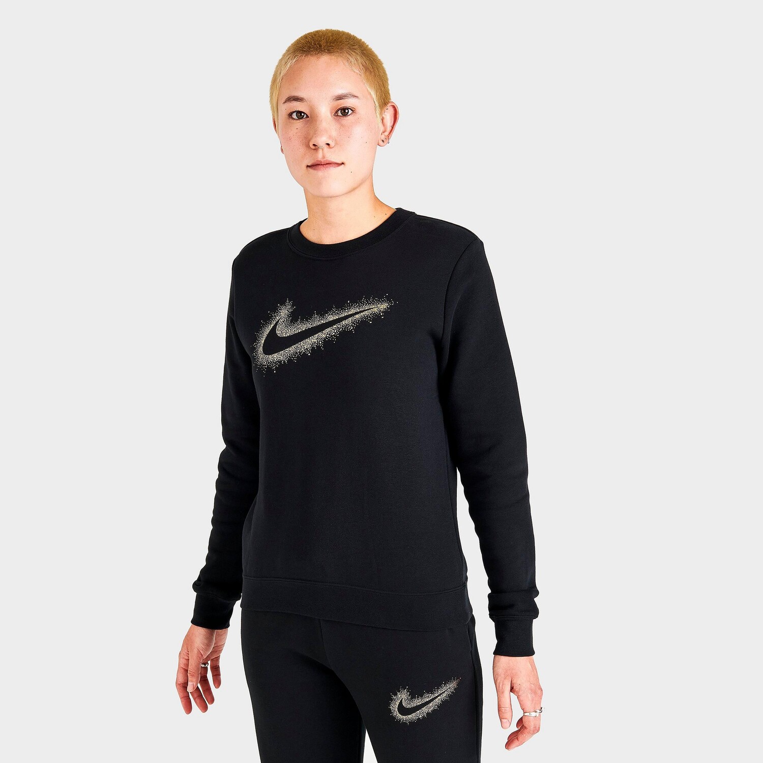 

Женская толстовка с круглым вырезом Nike Sportswear Club Fleece Stardust Logo, черный