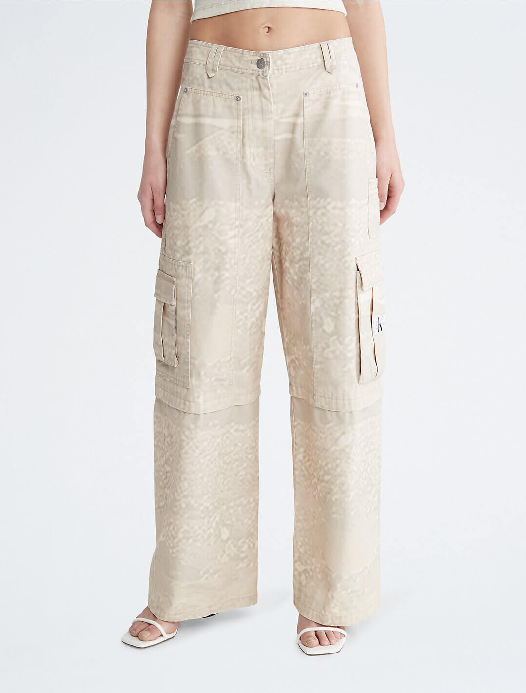 

Брюки карго Calvin Klein High Waist, песочный, Бежевый