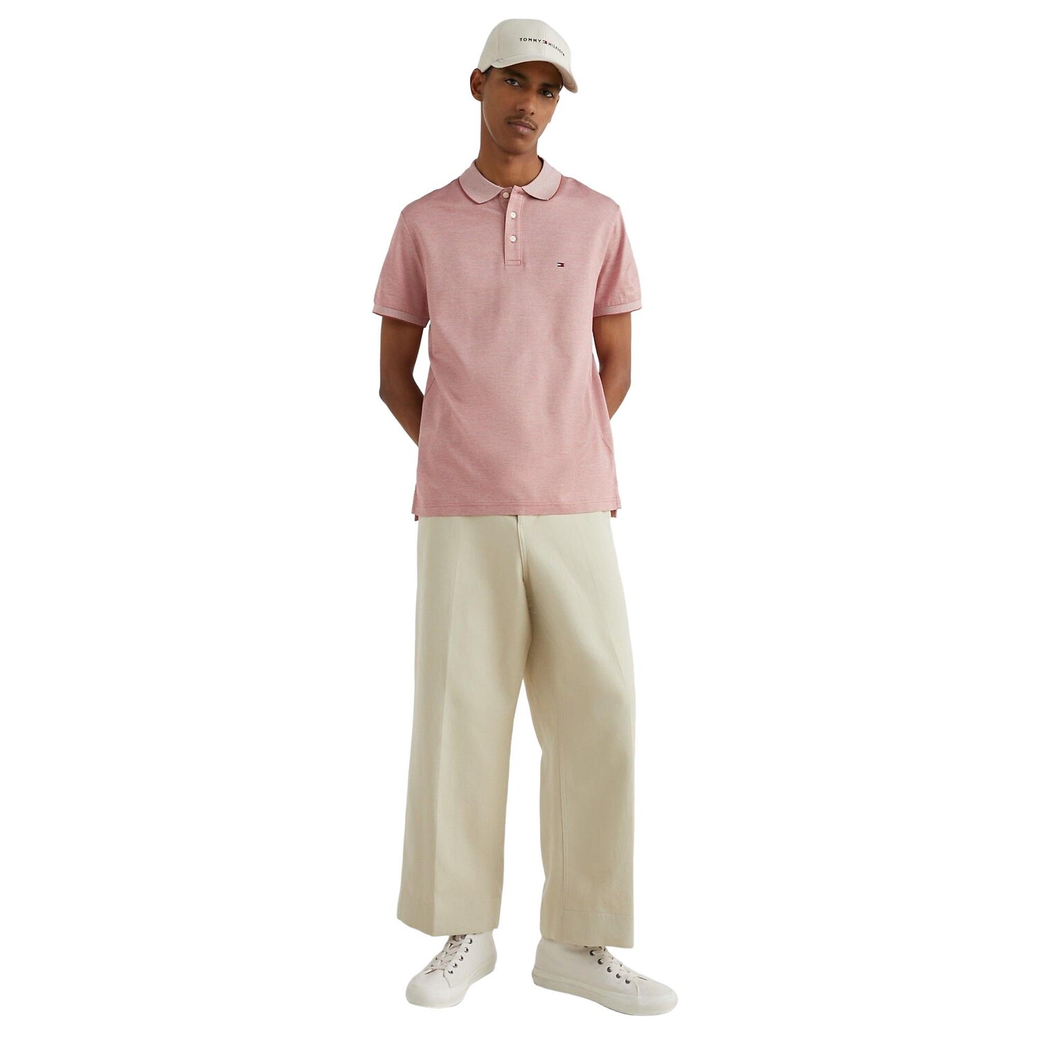 

Поло Tommy Hilfiger Stripe Tipped Regular Fit, розовый/красный/белый