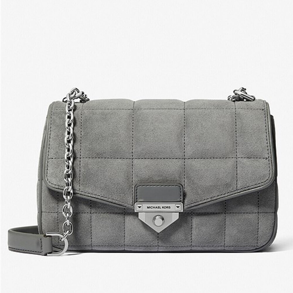

Сумка кросс-боди Michael Michael Kors SoHo Large Quilted Suede, серый