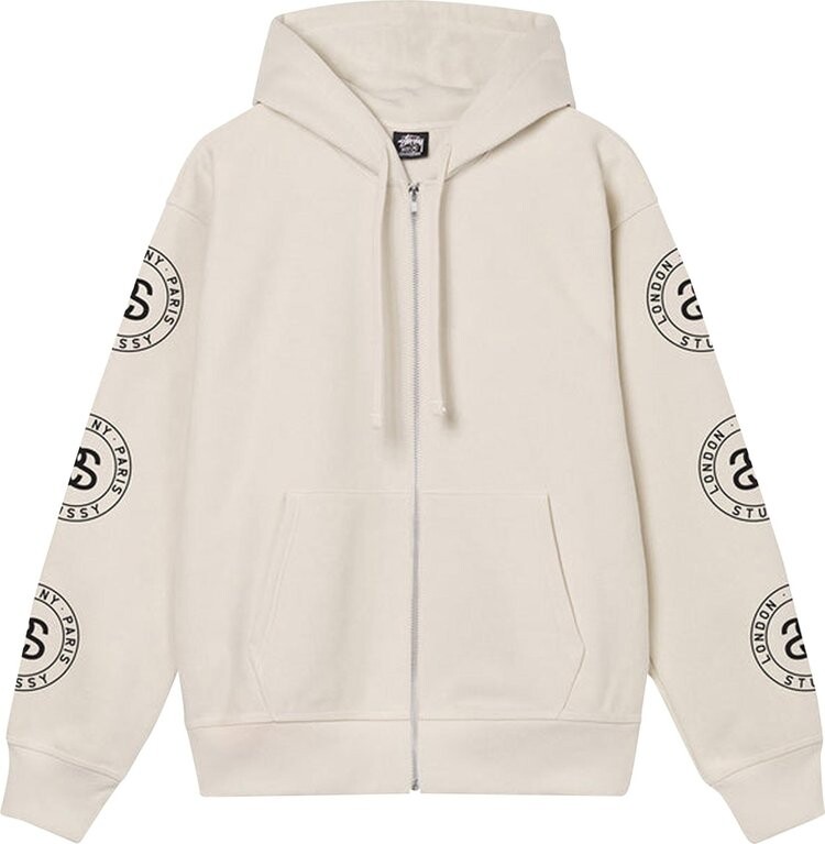 Худи Stussy Seal Zip Hoodie 'Putty', кремовый