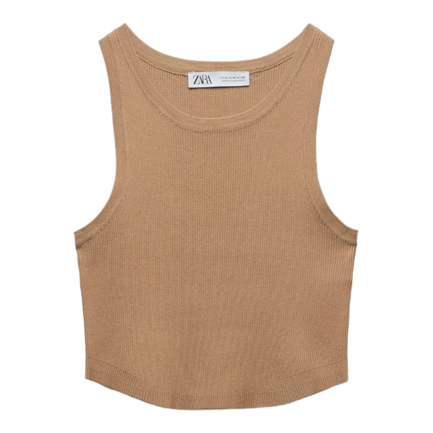 

Топ Zara Knit Crop, бежевый