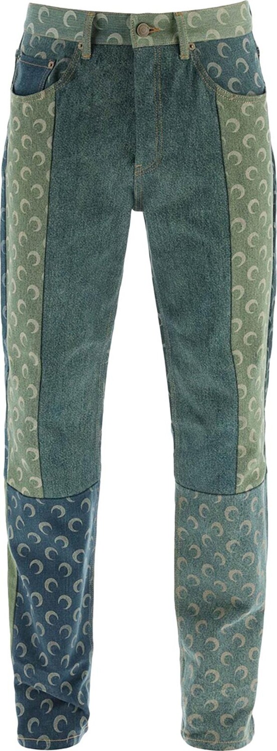 

Брюки Marine Serre Petrichor Moon Denim Trousers 'Green', зеленый