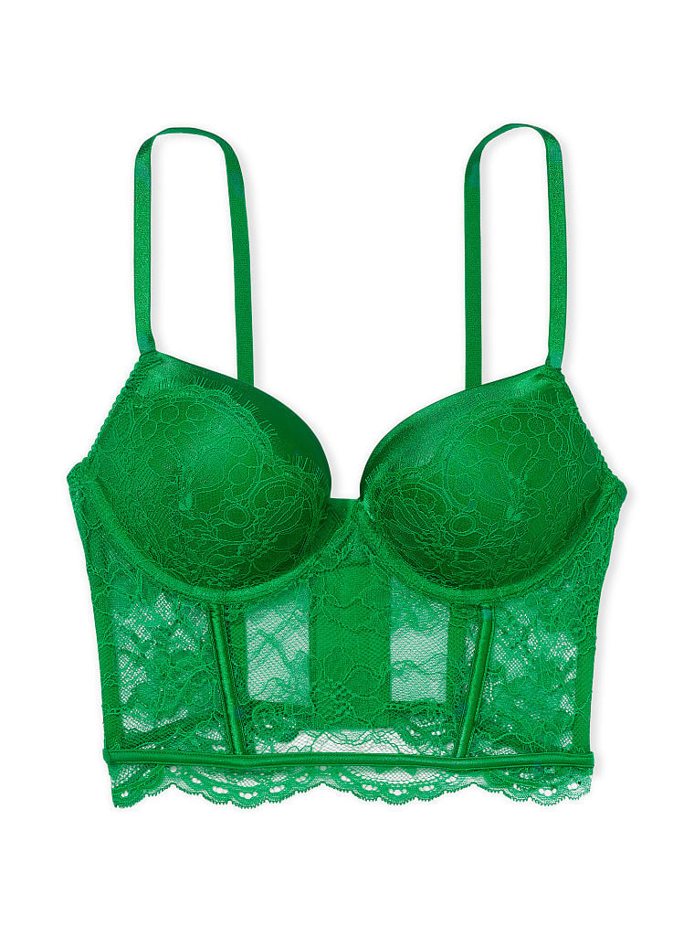 Корсет Victoria's Secret Very Sexy Bombshell Add-2-cups Push-up, зелёный