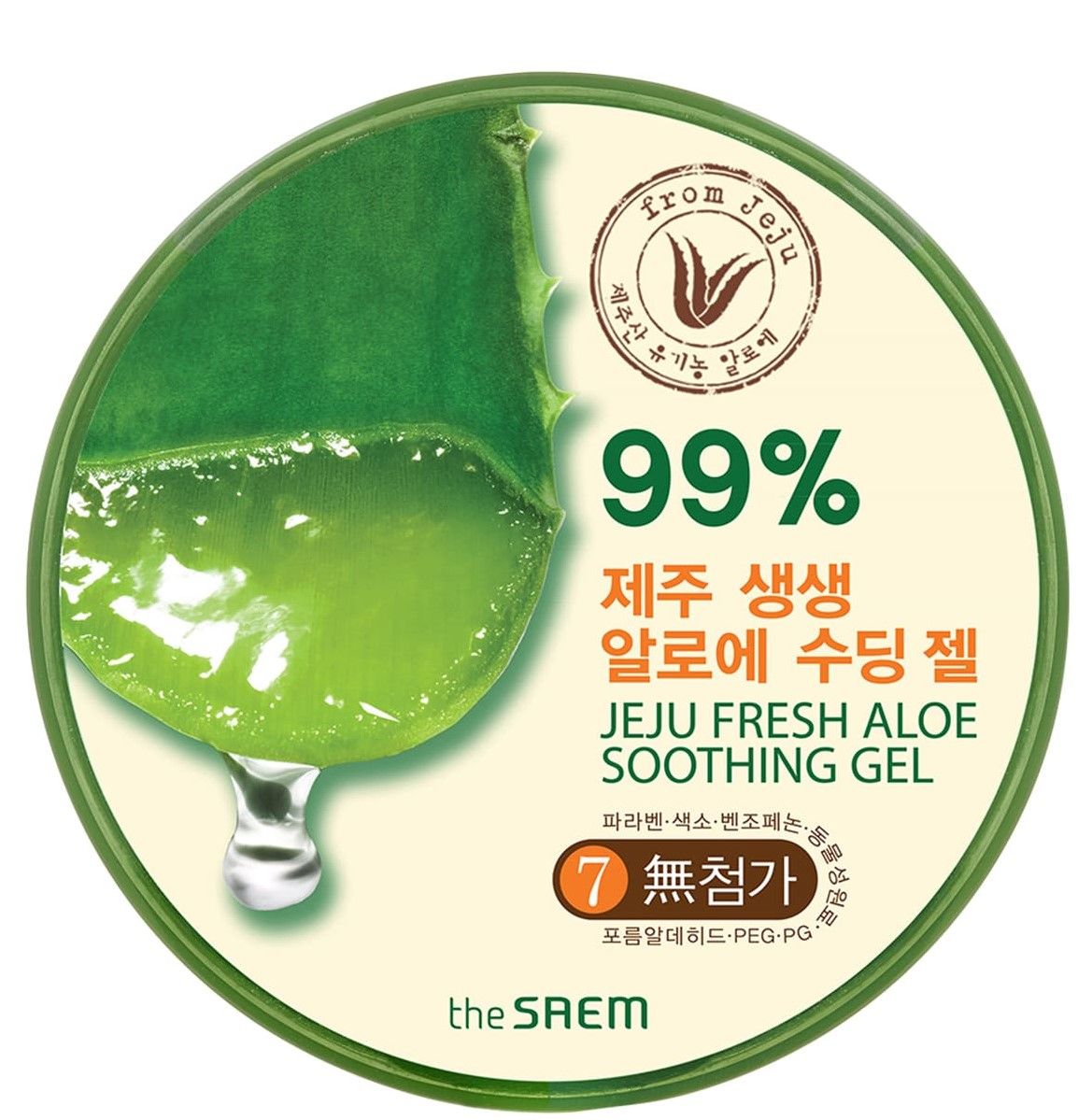 The Saem Jeju Fresh 99% гель для лица и тела, słoik эссенция для лица увлажняющая с алоэ the saem jeju fresh aloe essence