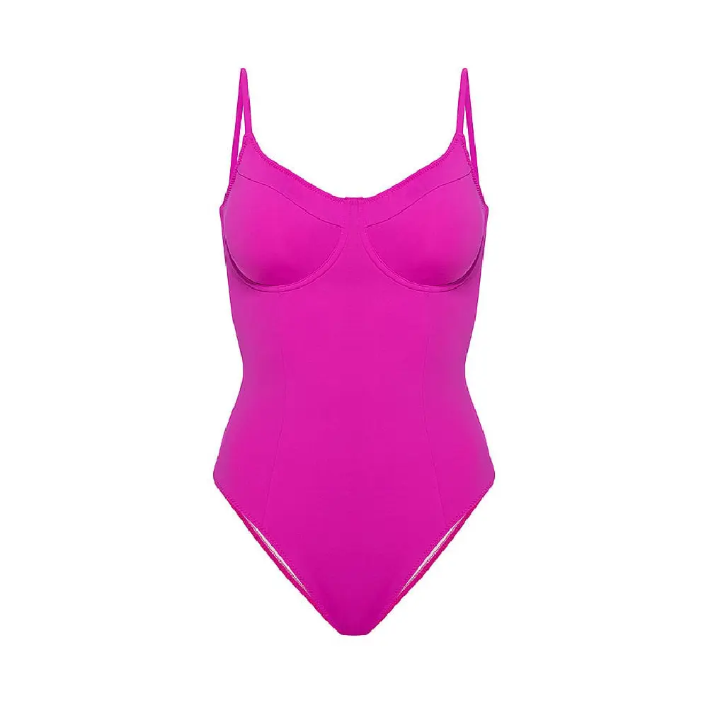 

Слитный купальник Good American Good Compression One-piece, фуксия, Розовый