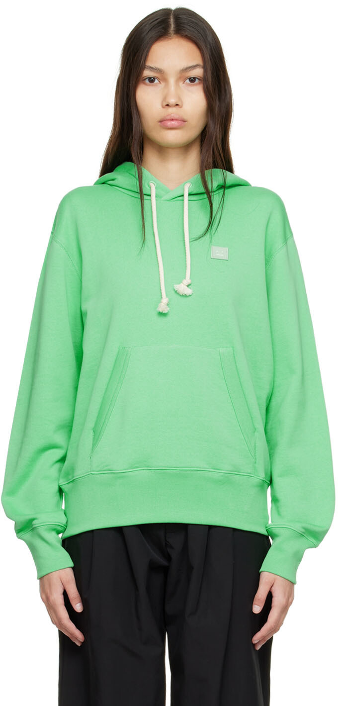 

Зеленая худи из органического хлопка Acne Studios, Зеленый