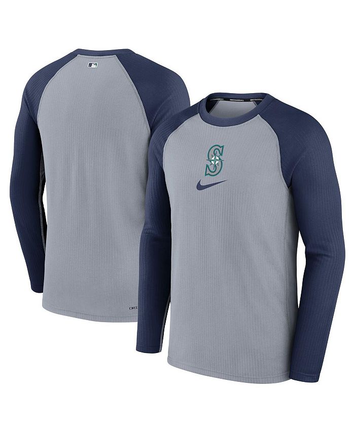 

Мужская серая футболка с длинным рукавом Seattle Mariners Authentic Collection Game Raglan Performance Nike, серый