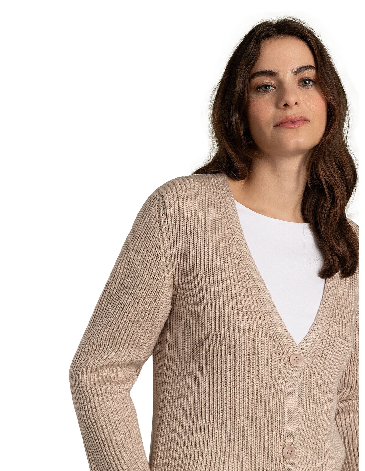 

Кардиган More & More Rippstrickjacke, песочный