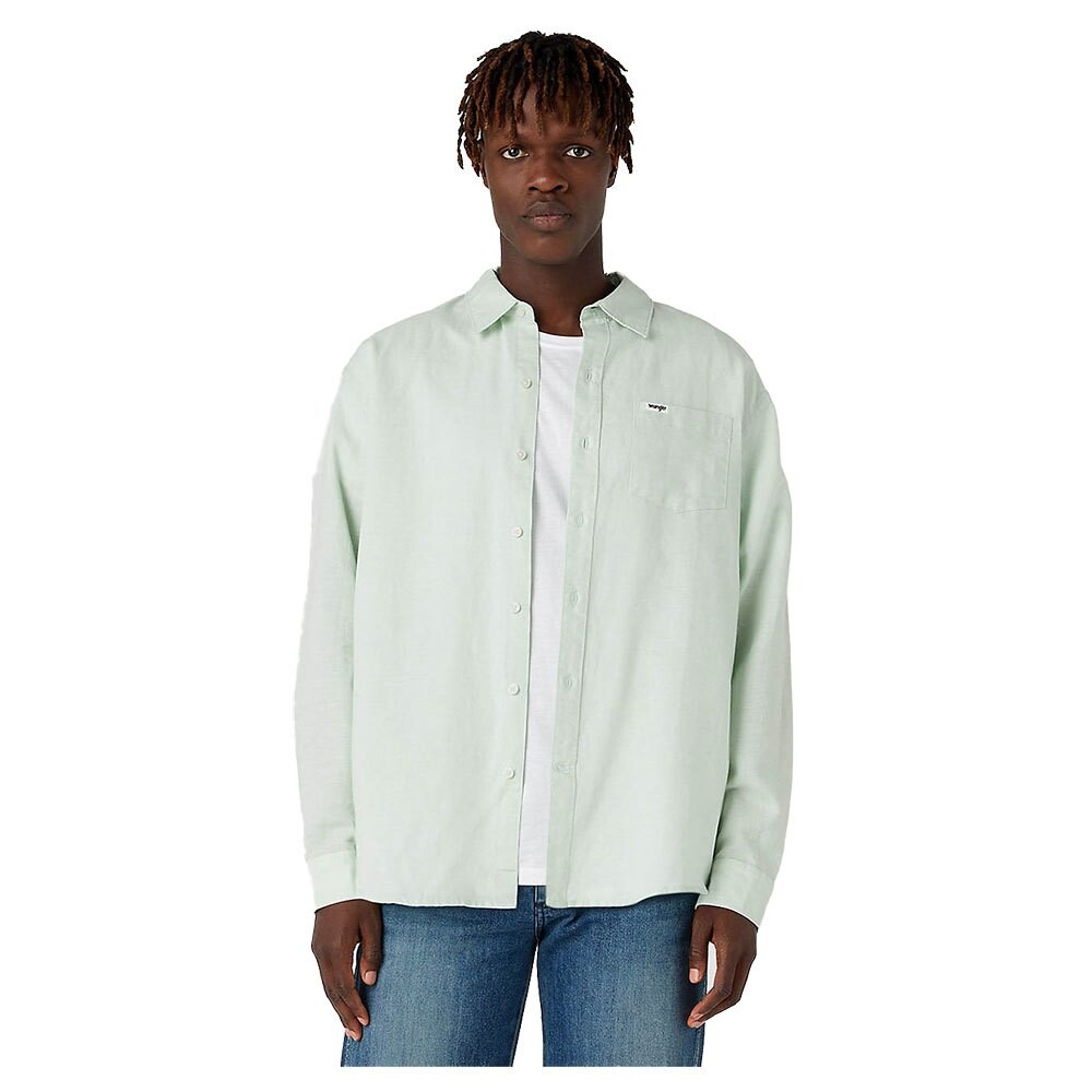 

Рубашка с длинным рукавом Wrangler 1 Pocket Relaxed Fit, зеленый