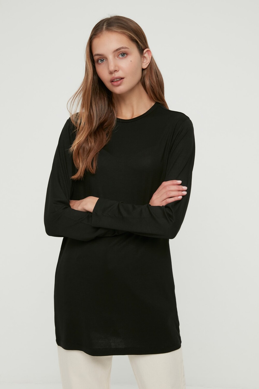 

Туника - Черный - Классический крой Trendyol Modest, черный