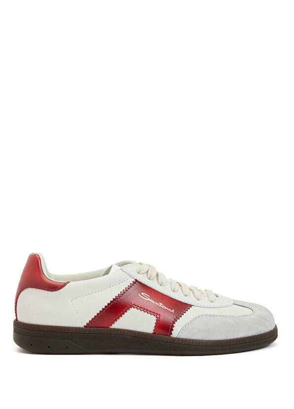 

Мужские кожаные кроссовки с логотипом Santoni Sport, белый