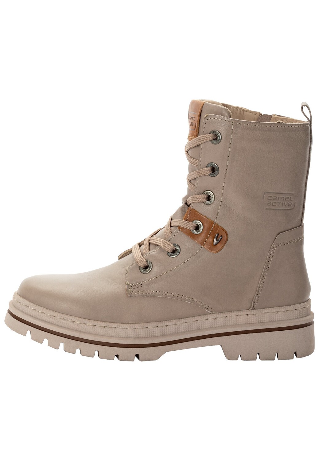

Ботильоны Camel Active Schnürstiefel aus Nubukleder vom Rind, бежевый