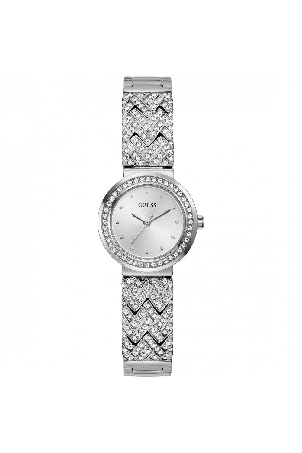 

Модные аналоговые кварцевые часы Treasure из нержавеющей стали - Gw0476L1 Guess, серебро
