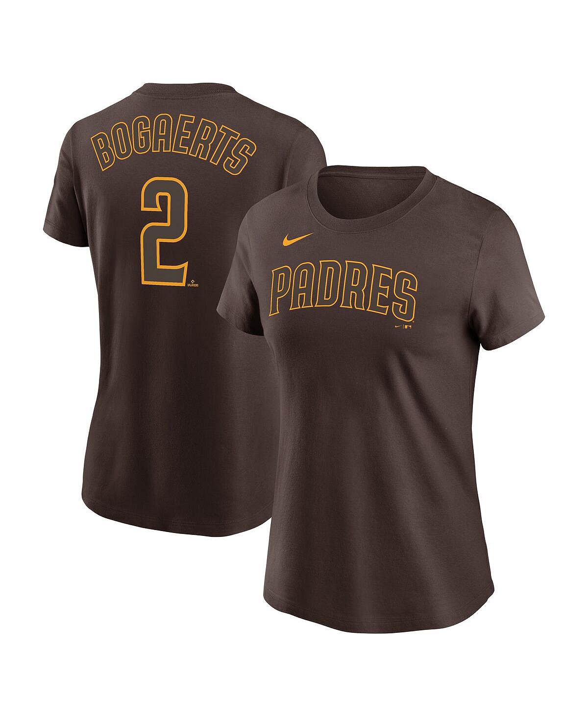 Женская футболка xander bogaerts brown san diego padres с именем и номером Nike, коричневый