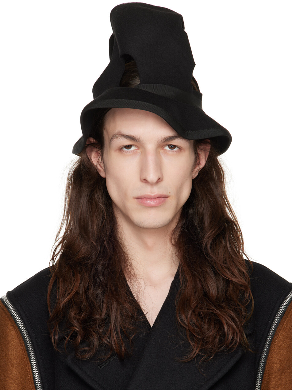 

Черная структурированная шляпа с вырезом Comme des Garçons Homme Plus