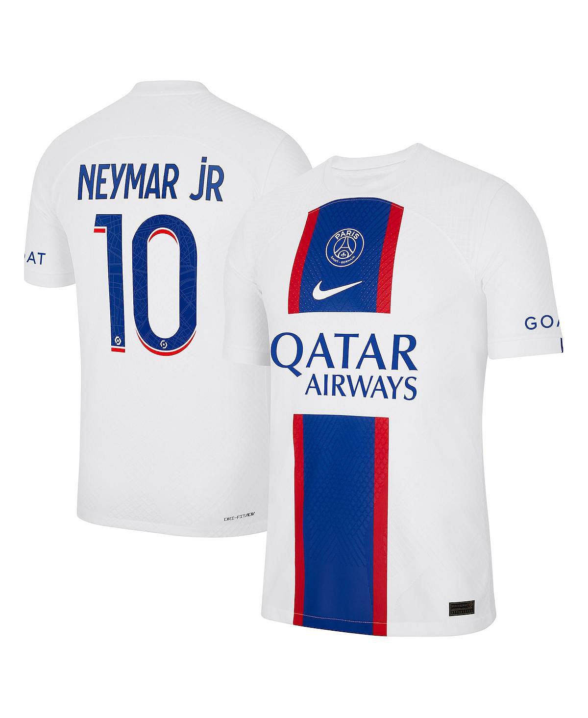 Мужская футболка neymar jr. white paris saint-germain 2022/23 third vapor match authentic player jersey Nike, белый щитки bauer vapor 3x s22 jr 1059942 12