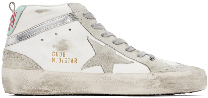 

Бело-серые классические кроссовки Mid Star Golden Goose