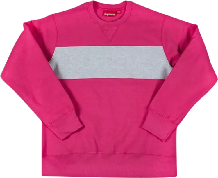 

Толстовка Supreme Zig Zag Stitch Panel Crewneck 'Pink', розовый