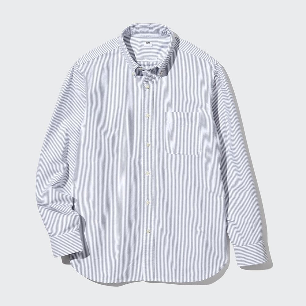 

Полосатая рубашка Uniqlo, синий
