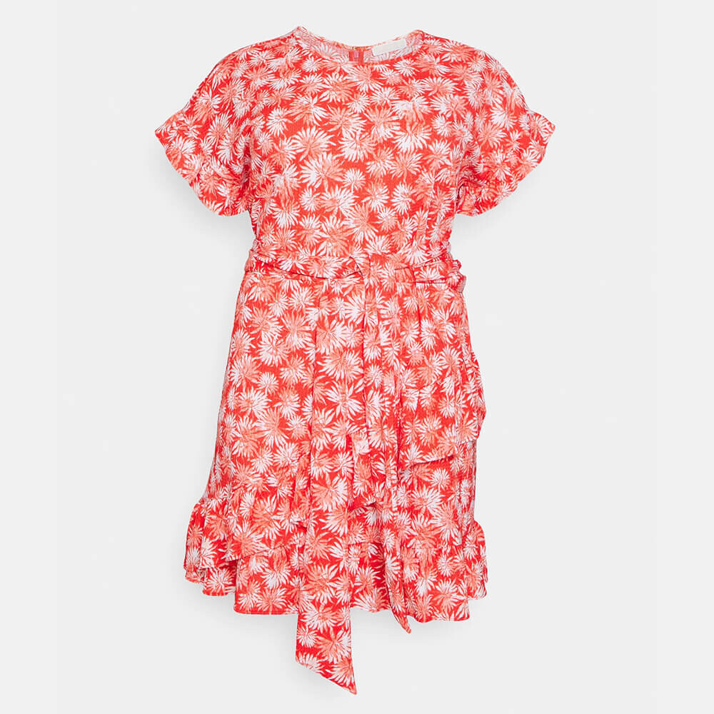 

Платье MICHAEL Michael Kors Palm Ruffle Wrap, красный