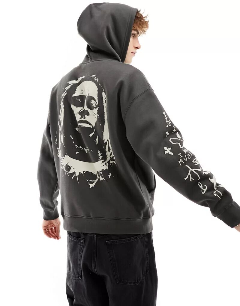

Pull&Bear черное худи с принтом Lil Wayne