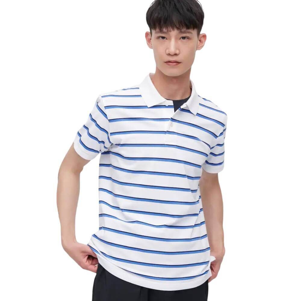 

Футболка Uniqlo Dry Pique Striped Polo, белый