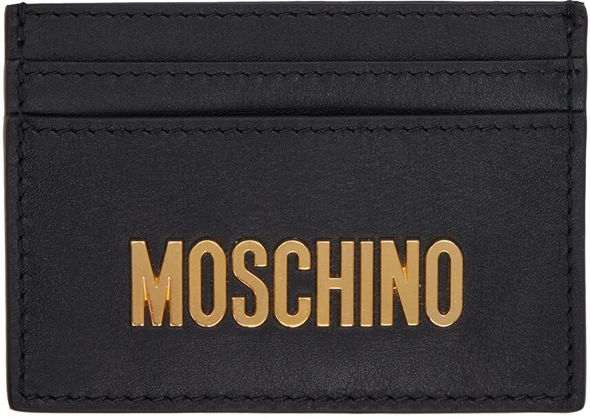 

Черная визитница с логотипом Moschino