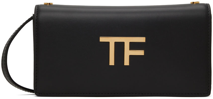 

Черная кожаная сумка через плечо \TF\"" TOM FORD