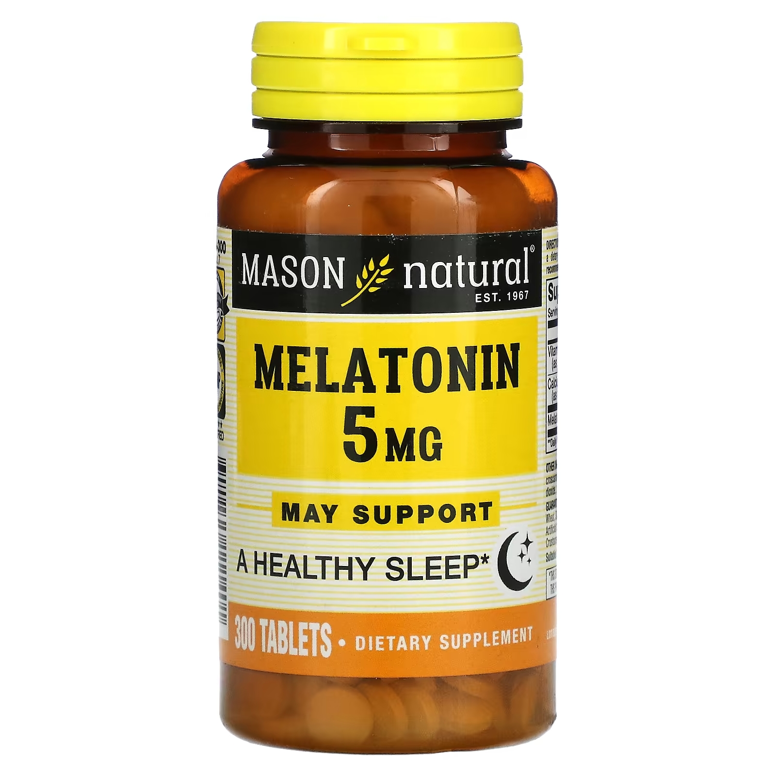 Мелатонин Mason Natural, 300 таблеток mason natural mini мультивитамины 365 мини таблеток