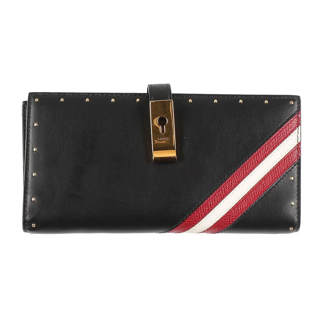 

Кожаный длинный кошелек Bally, черный/красный/белый